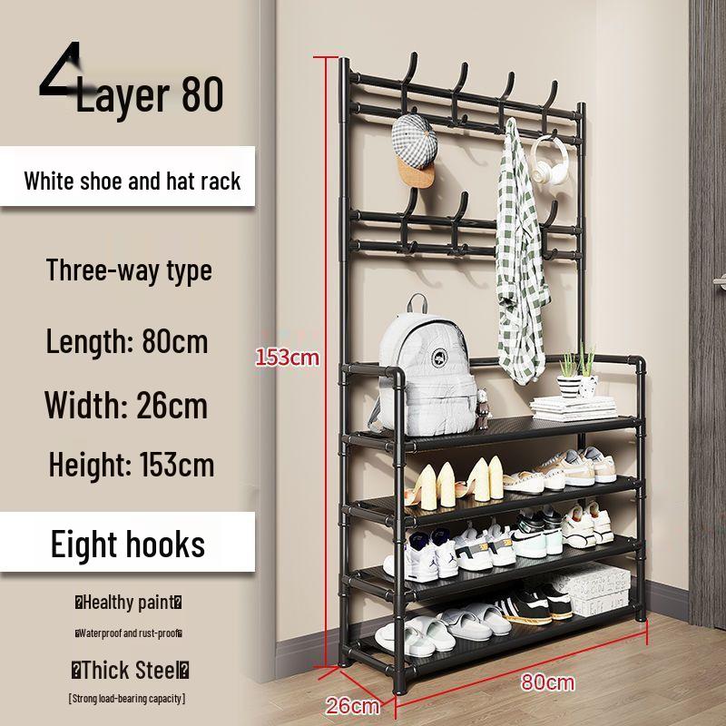 Multi-Layer Floor-Standing Shoe and Clothing Rack: Entryway Organizer