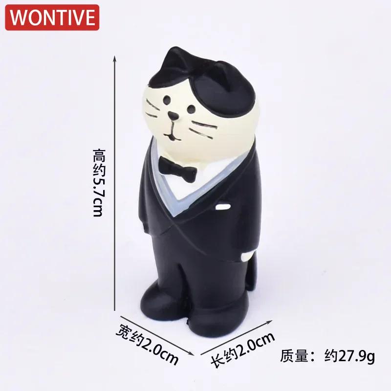 Zakka Japanese Wedding Cat Statue Cute Miniature Fairy Garden Accessories Artificial Landscape Toy Lawn Ornaments Model Ornament