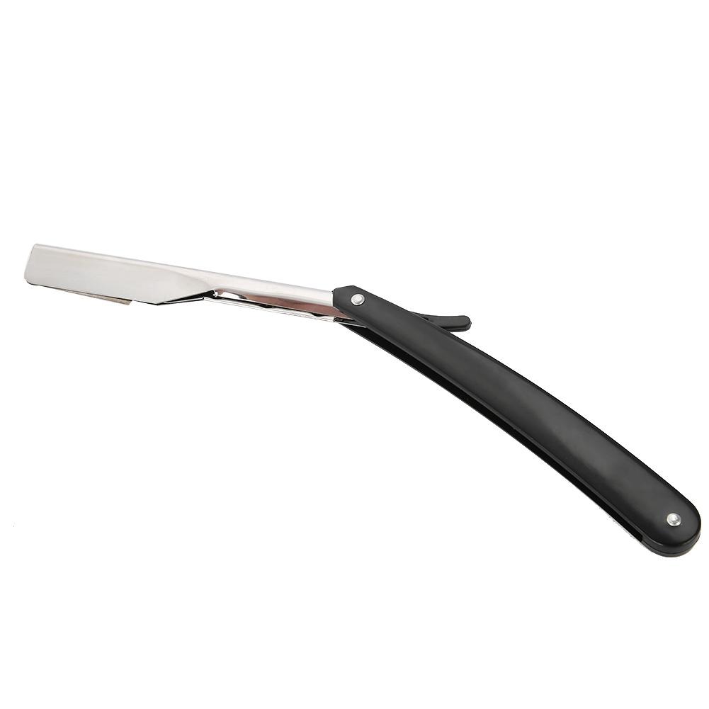 Barber Straight Hair Clipper Salon Folding Blade with Blade Black