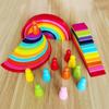 New Rainbow Building Block Wooden Box, Children's DIY Building Block Kindergarten Educational Development Early Education Toys