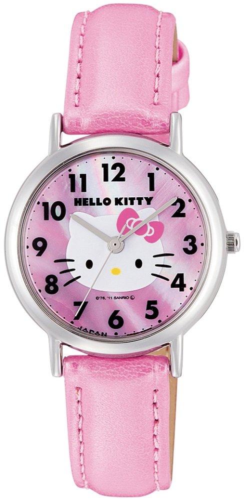 Citizen Pink Analog Hello Kitty Watch with Waterproof Leather Made In 0017N001 Q&Q Women's Strap, Japan,