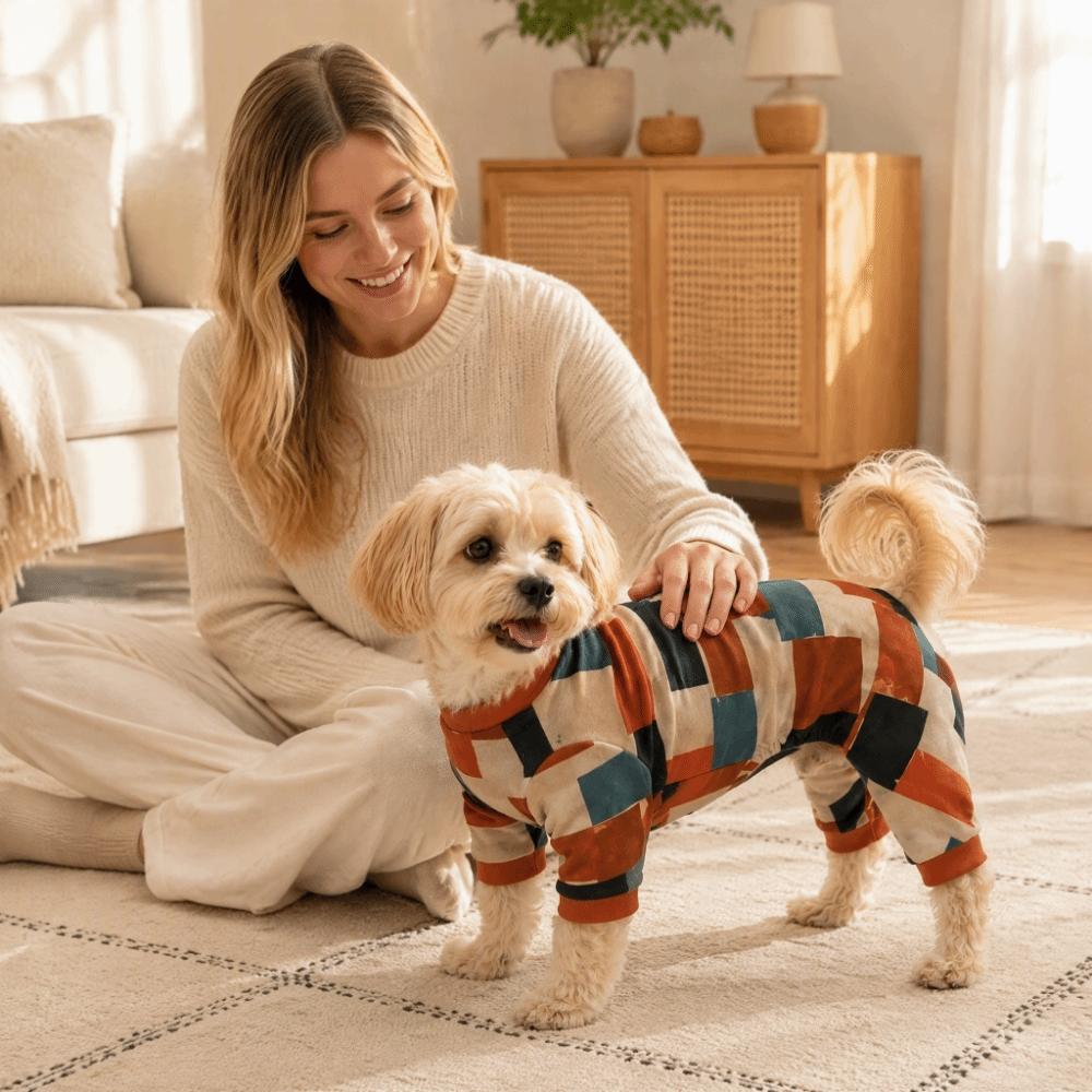 Warm Dog Anti-hair Loss Clothing Soft Cozy Dog Recovery Suit Pet Jumpsuit for Autumn Winter