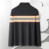 MONTAGUT Men's Striped Long Sleeve Polo T-shirt