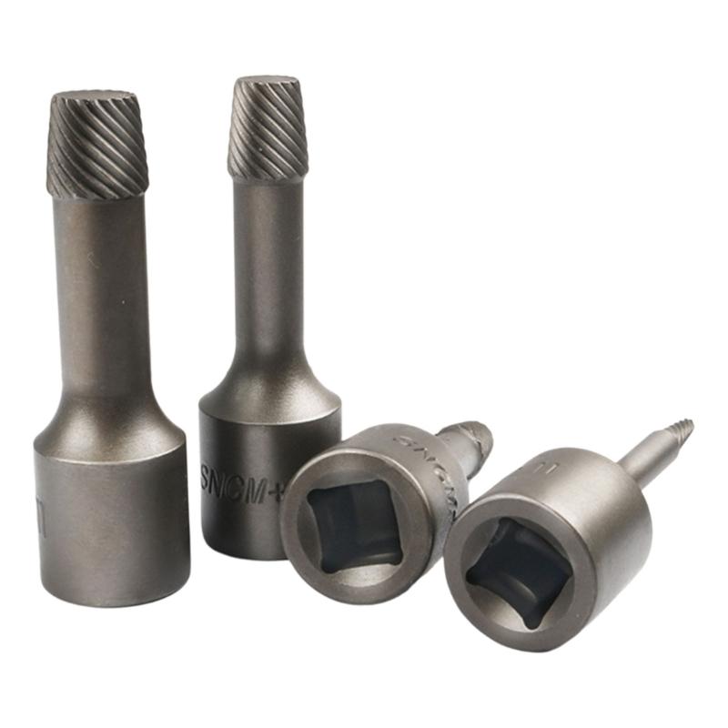 6Pcs 3/8 Screw Extractors Drill Set Extractors Bolt Set Slip Teeth Damaged Broken Bolt Removers Repair Demolish Tool