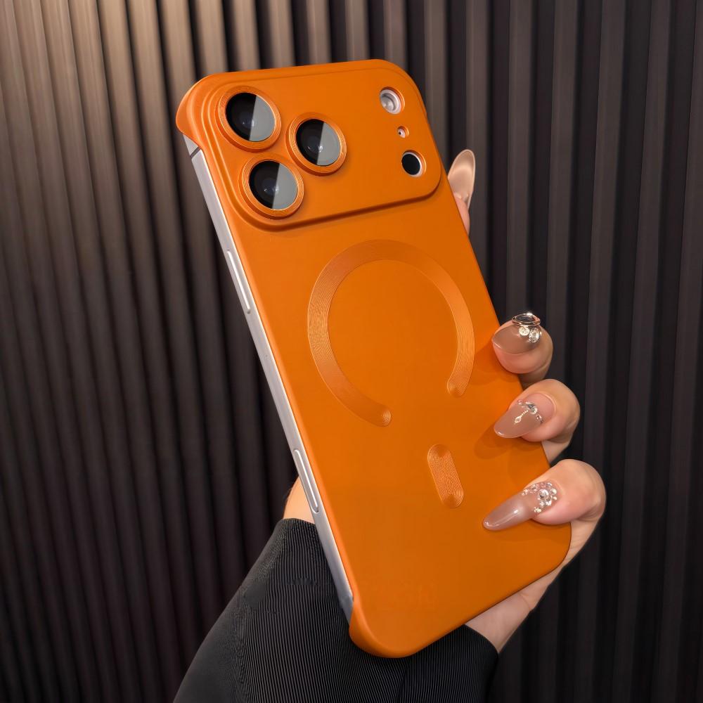 Thin Metallic Paint PC For  Magnetic Case For For Iphone 17 Air 16 1 14 13 Pro Max Plus Lens Protect Frameless Cooling Cover