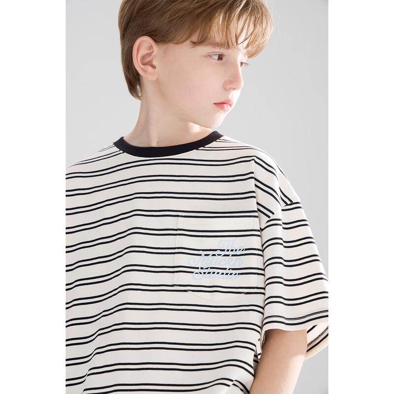 Mucmukn Unisex Kids' Striped Cotton Blend T-Shirt
