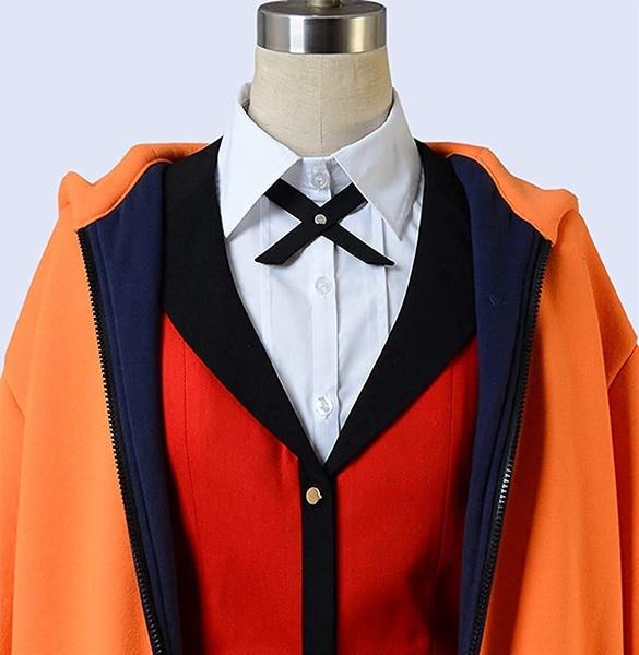 2021 Newest Anime Kakegurui Compulsive Gambler Cosplay Costume Runa Yomozuki Cosplay Yellow Hoodie Coat Jacket