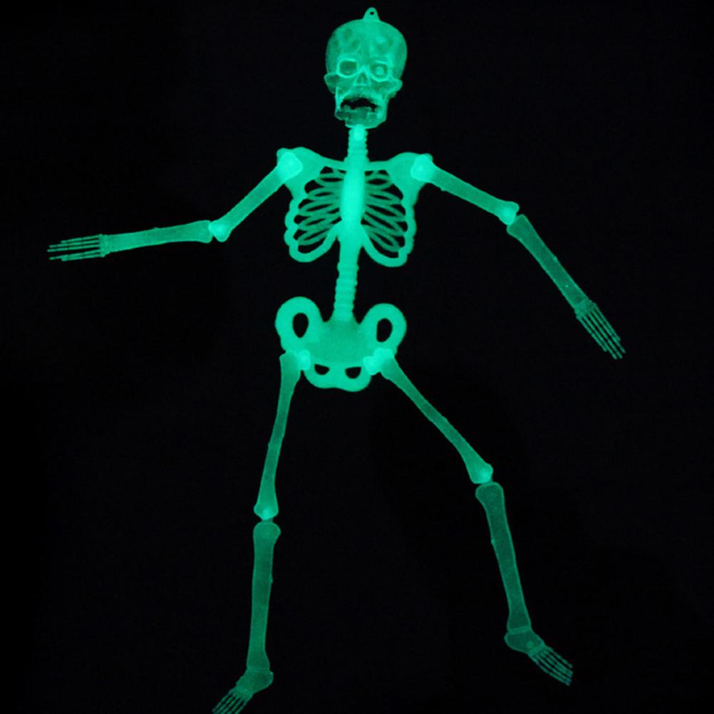 90cm Halloween Luminous Skeleton Hanging Flexible Joints Skeleton Outdoor Crazy Scary Hanging Props