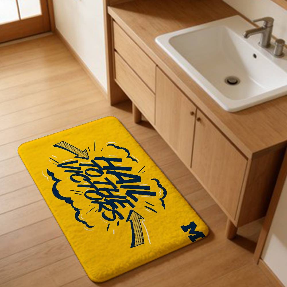 Sport M-MichiganS W-WolverineS Team Floor Mat Rectangle Anti-slip Home Soft Badmat Front Door Indoor Outdoor Mat Hotel Decor Mat