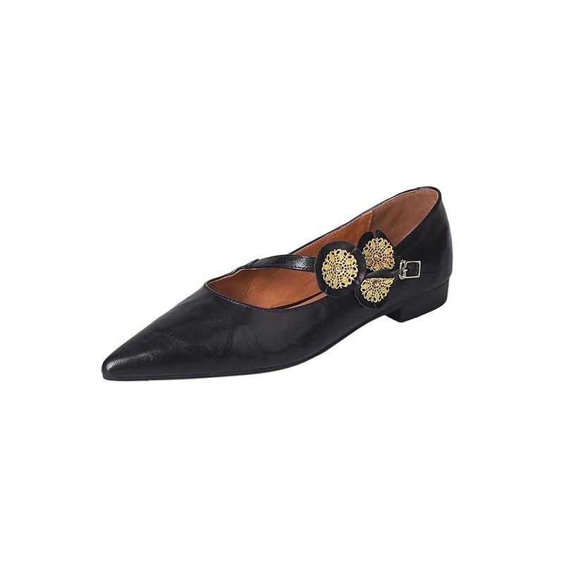 Fashion Flat Shoes for Women 2025 Spring Autumn French Fashion New Pointed Toe Loafers Women Ladies Shoes Luxury