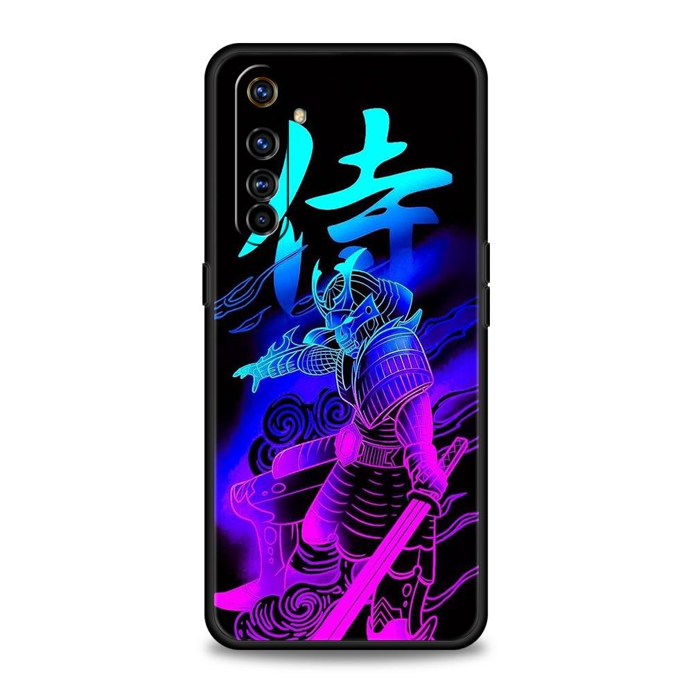 Painting Japan Samurai Art Phone Case For Realme 10 9 8 5G 7 6 GT2 Pro Plus 9i 8i C21 C11 C25 C35 GT Neo 2 3 3T Soft Black Cover