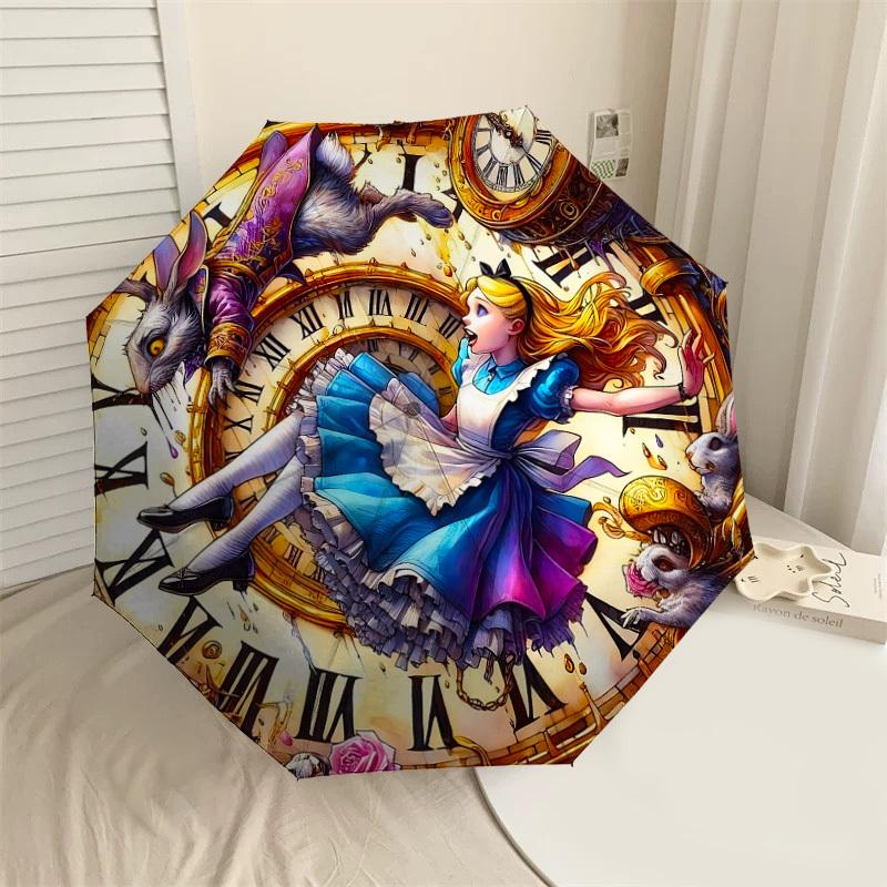 

1PC Alice in Wonderland Umbrella-8-Rib Reinforced, Automatic Open, Lightweight & Durable, Cute Fashion Accessory for Outdoor-T148