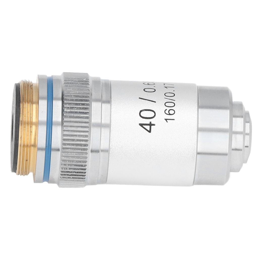 Achromatic Microscope Objective 40X High Magnification 20.2mm Interface Standard RMS Silver
