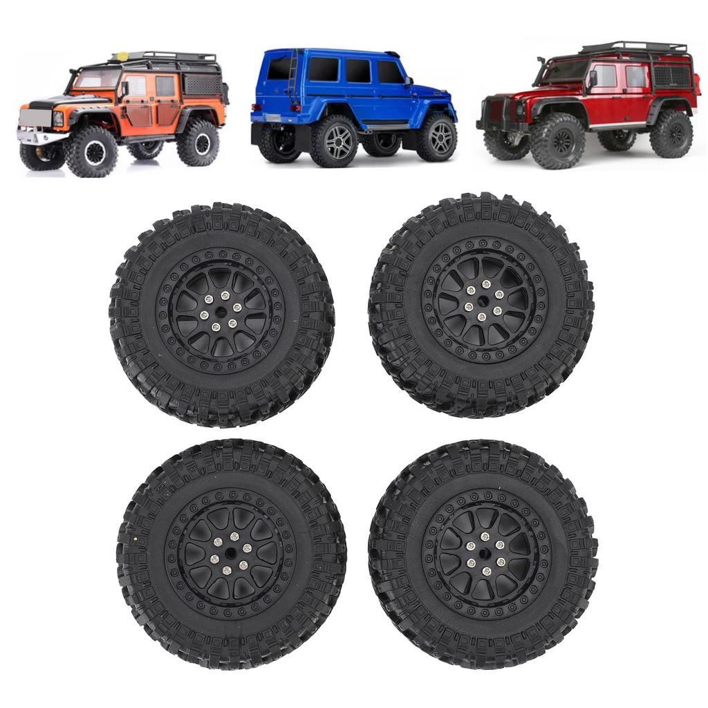 Ongwan RC Wheel Tires, Durable Rubber Wheels for Remote Control Cars MN82 and LC79, Enhanced Traction, Stylish Design, Easy Installation (Black)