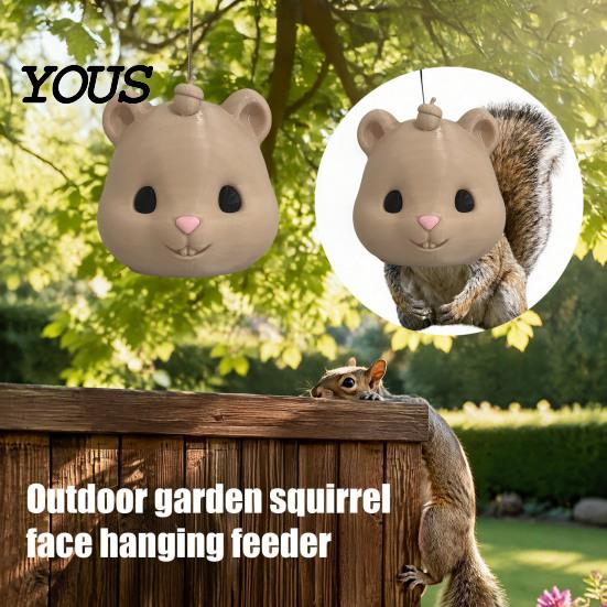 Easy to Install Bird Feeder Alternative Mouse Head Squirrel Feeder, Funny Animal Face Outdoor Playful Garden Accessory Hanging Wildlife Feeding