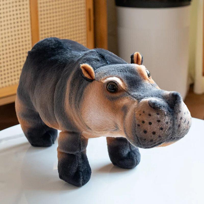 Simulation Hippopotamus Plush Toy Simulation Standing Hippopotamus Toy for Kids Lovers Realistic Hippo Stuffed Soft for Children