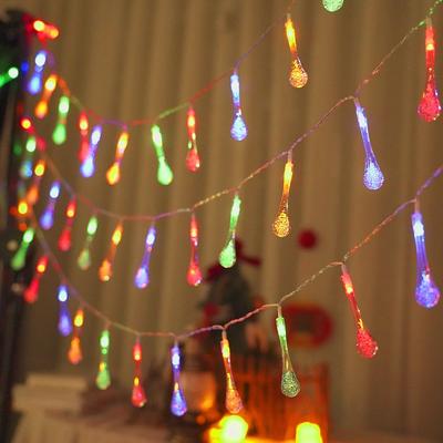 LED Wassertropfen Lichterkette Wasserdicht Außen Dekoration Batteriebetrieben Girlande Lichterkette Weihnachten Hochzeit Party Garten