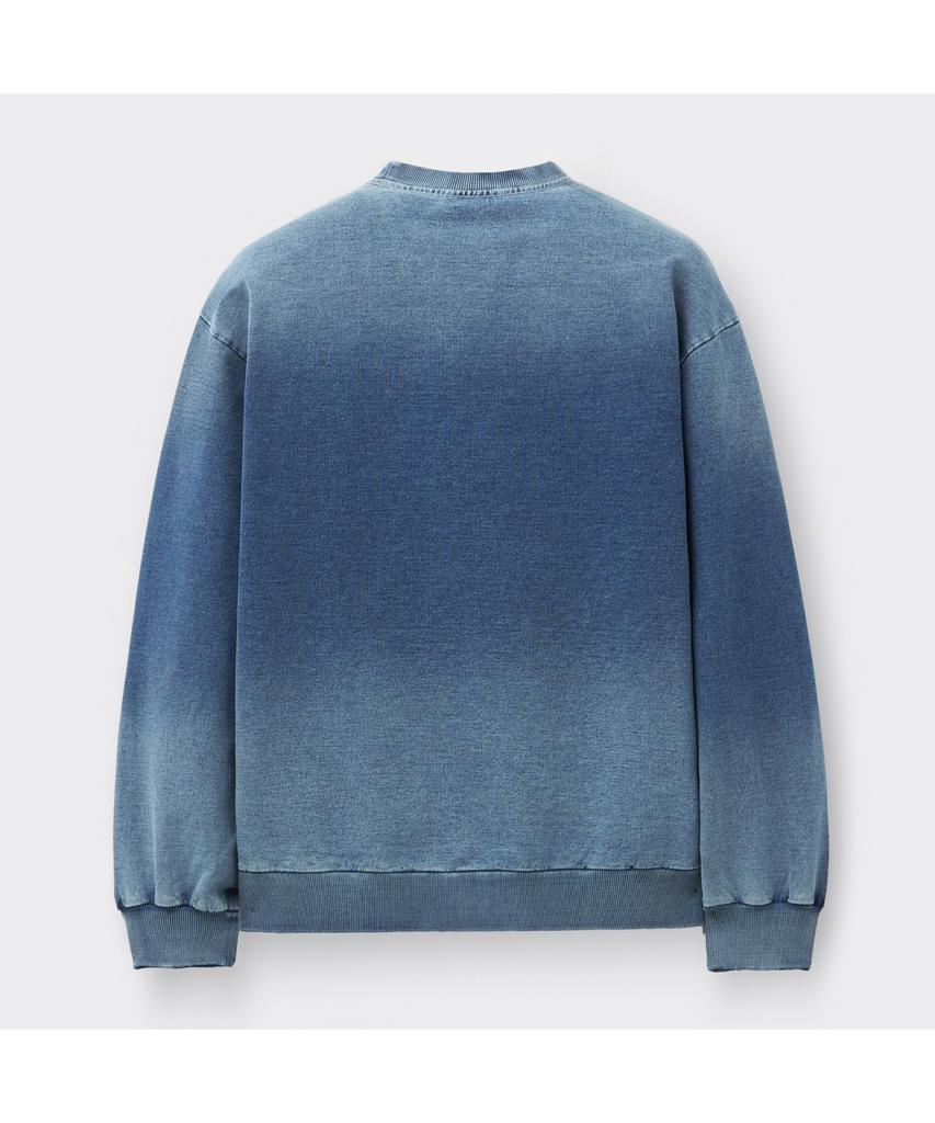 Keoseuuteommellou Blue Washed Two Tone Sweatshirt Cwtas26117Bux