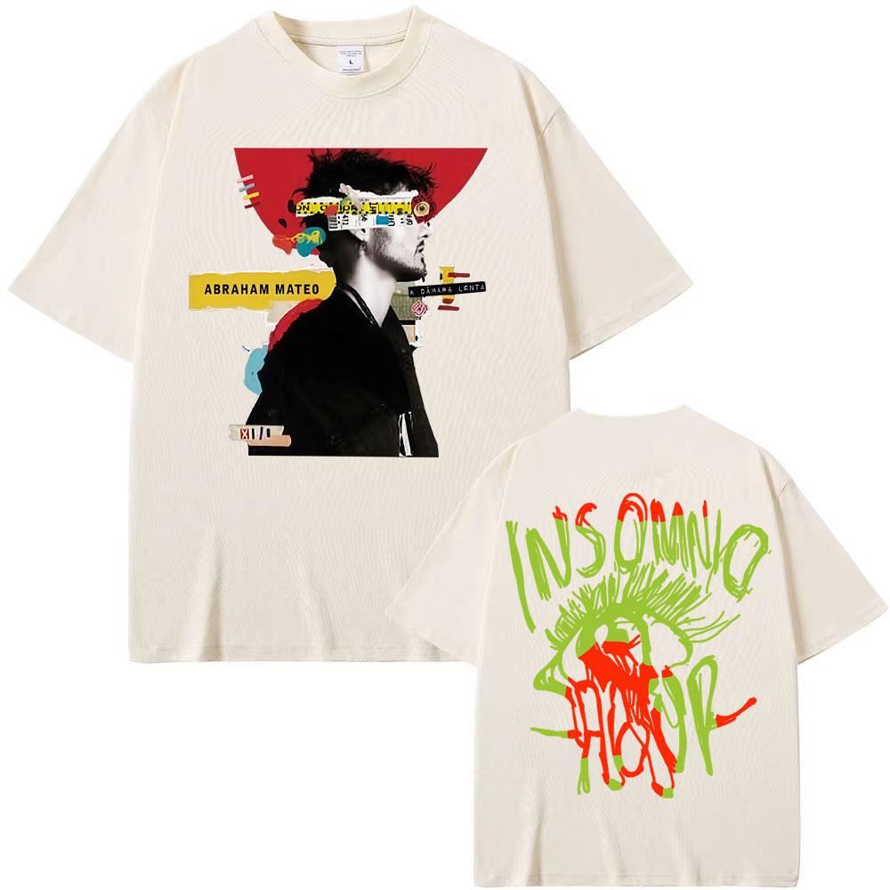 Abraham Mateo Insomnio Album Tour 2025 Merch T Shirt Men Women Harajuku Y2k Short Sleeve T-shirts 100% Cotton T-shirt Streetwear