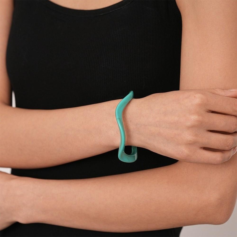 Acrylic Irregular Bangles Glitter Resin Bracelets Retro Vintage Jewelry Accessories Party