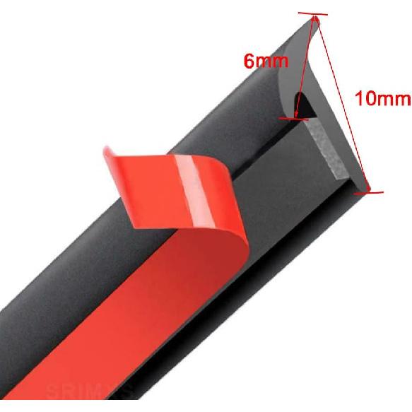 5M/16.5Ft Universal Self Adhesive Auto Rubber Weather Draft Seal Strip, Car Windshield Edge Moulding Sealing Strip Soundproof T-Type Rubber Edge