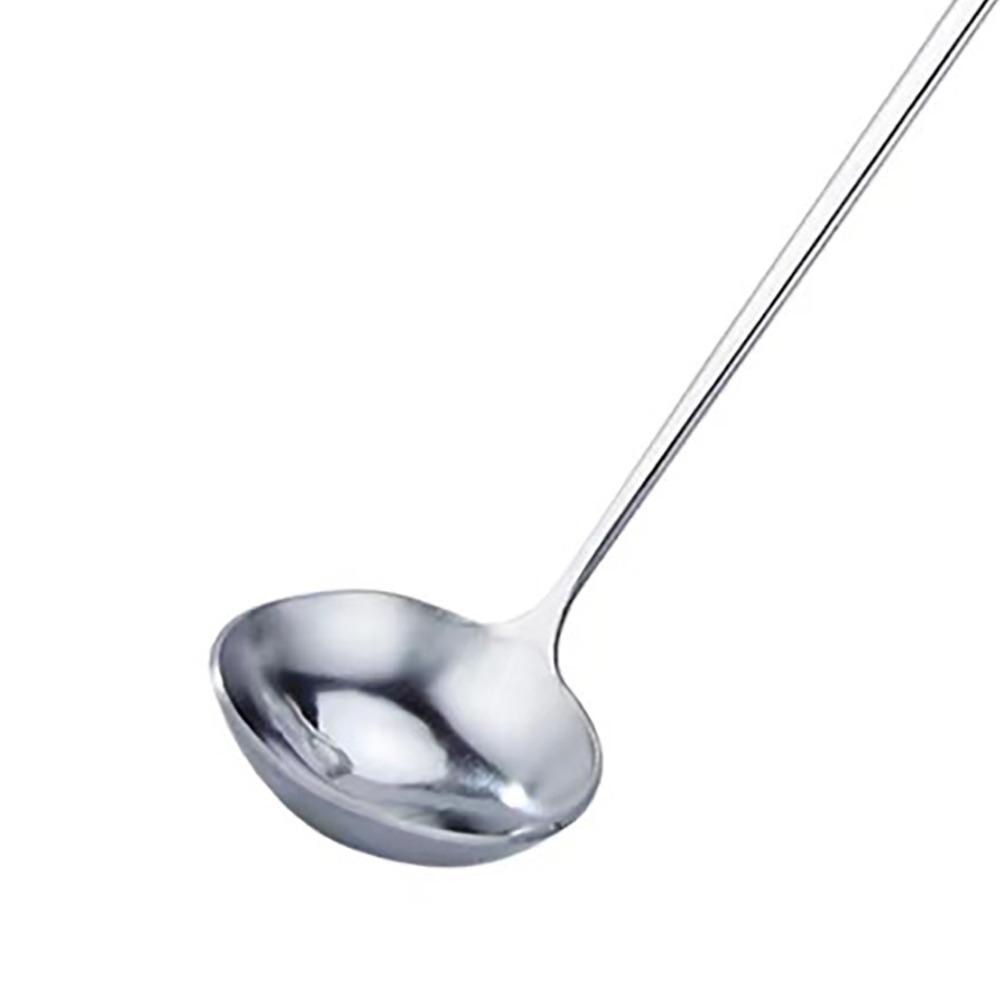 4Pcs Rustless Steel Oil Spoon Round Spoon Head Extra Long Handle Deep Soup Spoon Safe Mirror Polished Kitchen Utensil