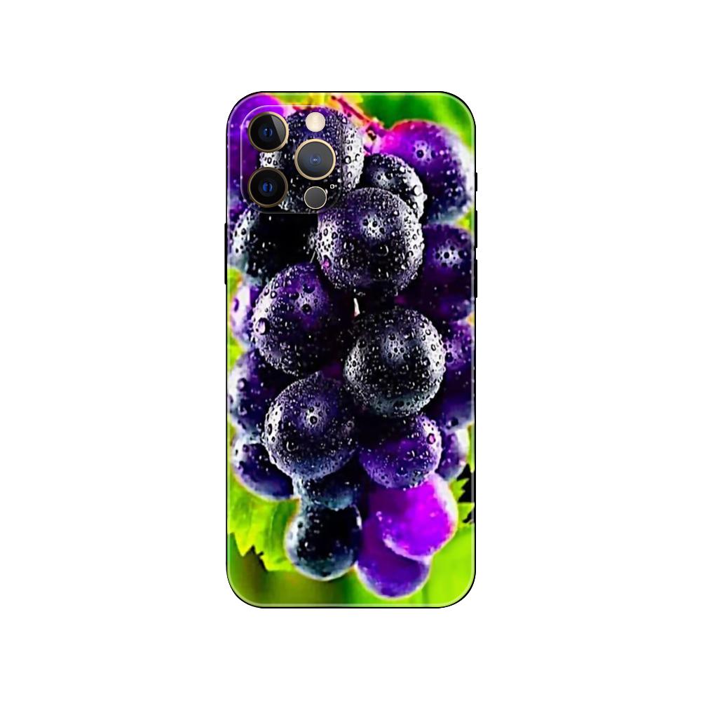 Green Fruit Cherry Lemon Phone Case for Iphone 5 5s 2020se 6 6s 7 8 Plus X 10 XR XS 11 12 13 Mini Pro MAX Black Tpu Back Cover