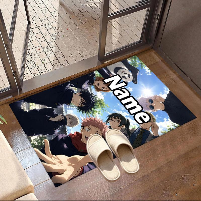 Custom Name Personalized Jujutsu Kaisen Print Carpet, Versatile Home Decor Rug, for Playroom, Apartment, Balcony, Entryway, Hallway Gift