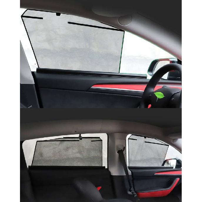 

Подходит для модели 3/модели Y 2017 года — солнцезащитный козырек на окно автомобиля, сетка на боковое окно, автоматическая термоусадочная модификация автомобильной шторы