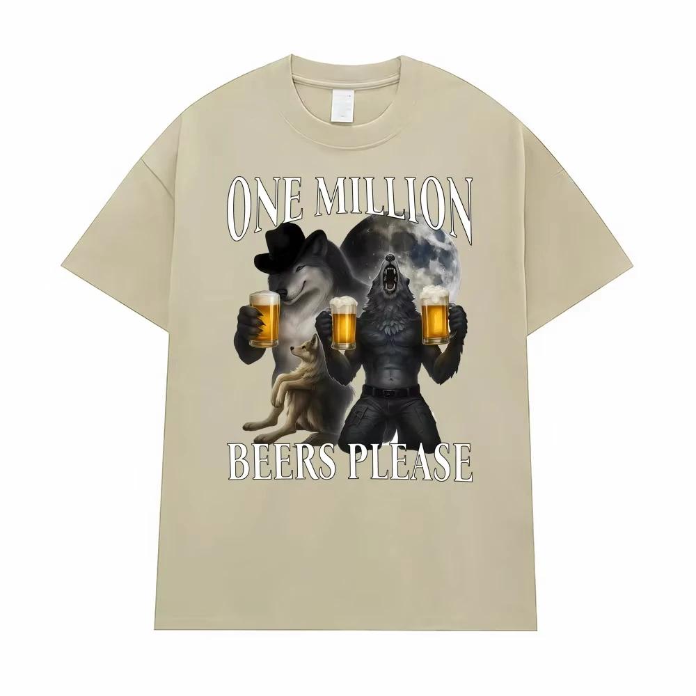 

Gym One Milion Beers Wolf Meme T-Shirts Cringe Werewolf Meme Edgy Dark Humor T Shirt Men Women Fashion Casual Oversized T Shirts 4XL