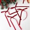 Christmas Velvet Mini Bow Ribbon Set with 18 Handmade Pieces for DIY Holiday Decorating Small Pendant Accessories