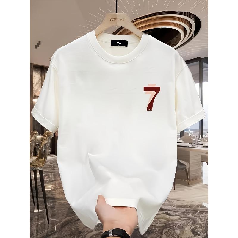 Plus-Size Men'S Trendy Short-Sleeve T-Shirt for Young Men, Made of Pure with Print Designs