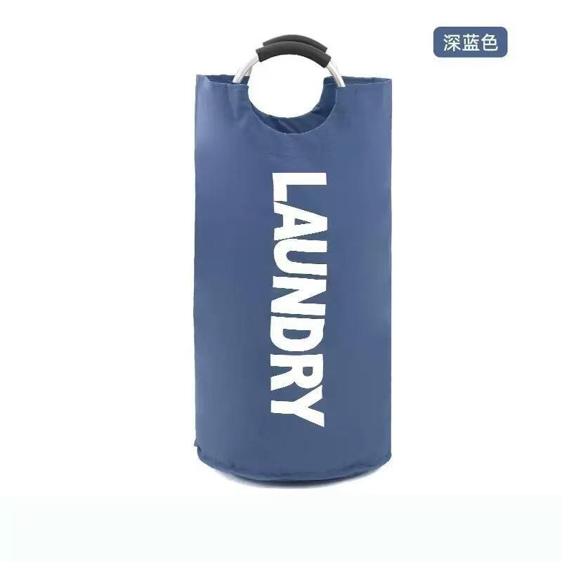 Portable Foldable Laundry Basket Hamper Single Grid Storage Box with Handle for Bathroom Bedroom Organizer 72x38cm синий 6190₽