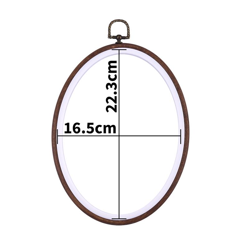 Sewing Tool Round Oval Imitation Wood Embroidery Hoops Frame Set Plastic Embroidery Hoop Rings for DIY Cross Stitch Needle Craft