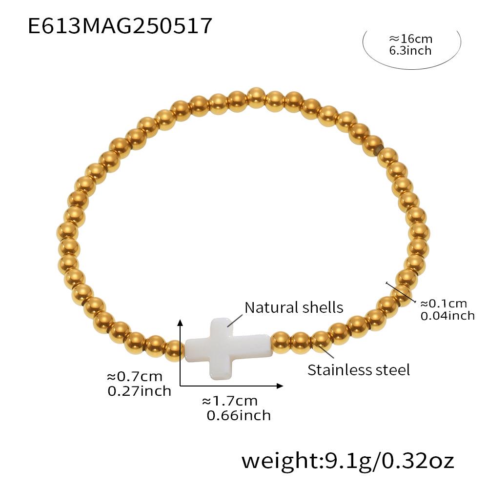 Qiong Yao Natural Agate Beaded Bracelet for Women, 18k Gold-Plated Stainless Steel - High Quality Fashion Jewelry.