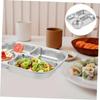4/5-Compartments Divided Dinner Plate with Lid School Food Plate Divided Dinner Tray  Kindergarten