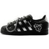 adidas Originals Superstar 2 Zapatos de Skate de Cuero Caña Baja Unisex Negro Plata JI0079(Equipo1284-S)