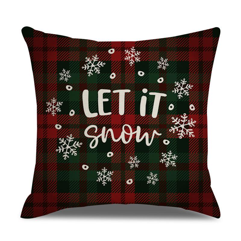 Schottische Weihnachten Einseitige Leinen-Kissenhülle Wohnzimmer-Kissenhülle Bett-Kissenhülle Schlafzimmer-Kissenhülle