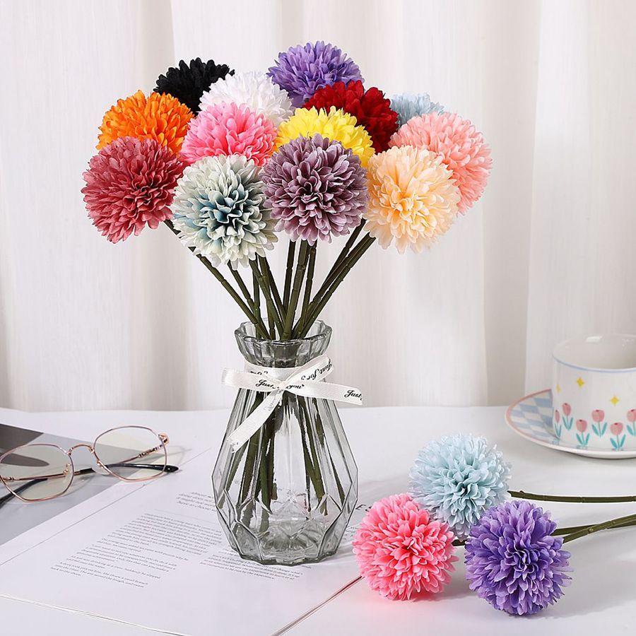 10/20PCS Artificial Flower Silk Dandelion HydrangeaHomeRoom Wreaths Wedding Bouquet Bridal Festival Party Yard Accessories Decor