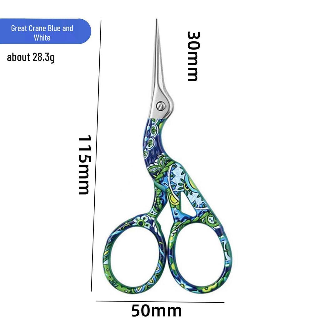 Creative Gold Crane Retro Titanium Thread Scissors for Cross Stitch and Tea Art
