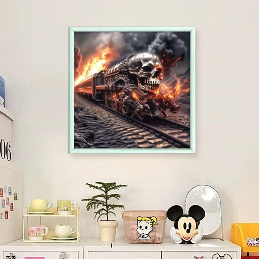 

Skeleton Train Printed Cross Stitch Kit 40x40cm DIY 11CT Embroidery Craft Set China Mainland