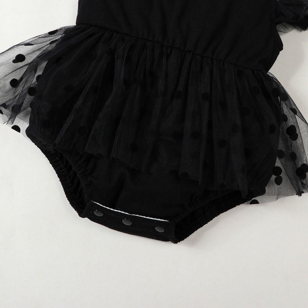 Lace Mesh Baby Girl Bodysuit Cotton Infant Dress with Headband Baby Girl Princess Dress  Birthday