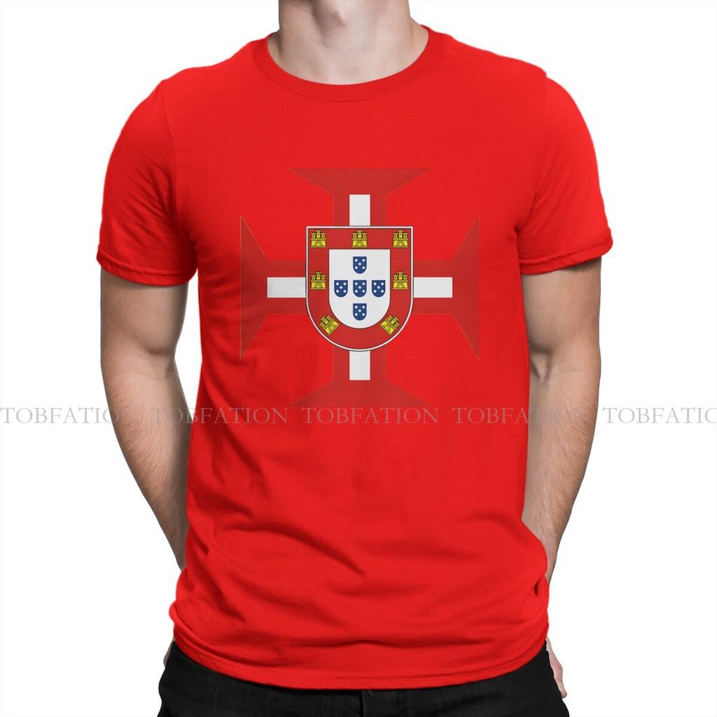 Portuguese Templar Cross With Shield TShirt For Male Knights Templar Tops Novelty T Shirt Soft Print Loose Creative Gift