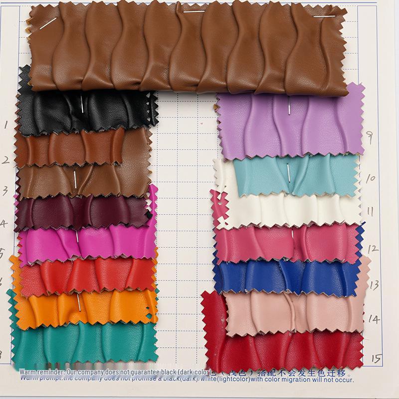 Wireless Quilted 3D Embossed Pleated PU Breathable Waterproof Stretch Fabric for Apparel, Bags, and Shoes
