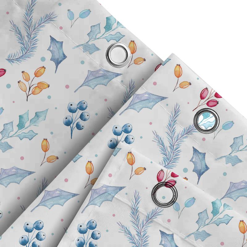 Watercolor Leaves Berries Shower Curtain Bath Decorative Fabric Shower Curtains For Bathroom Decoration Home Living Room