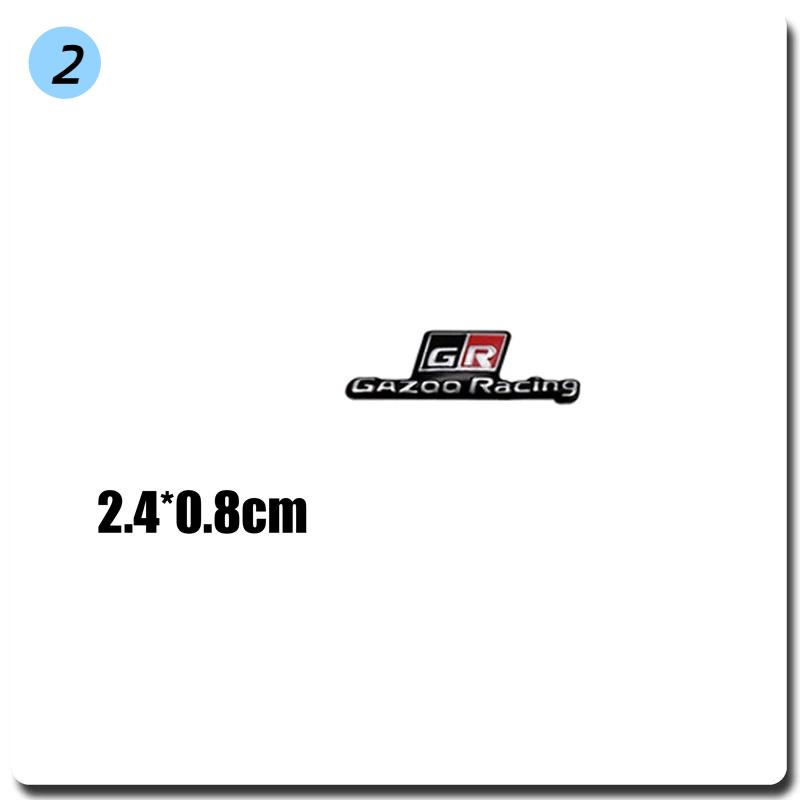 3D Aluminum GR GAZOO RACING Emblem, Auto Steering Wheel Side Body Trunk Fender Sticker for Yaris Prado Rav4 Prius