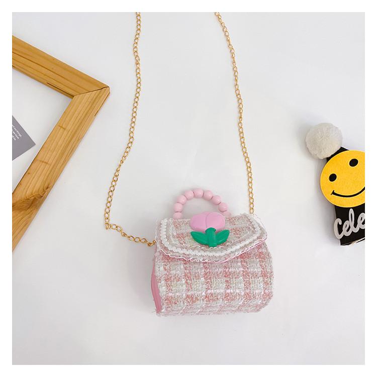 Kids Fashion Toyinspired Pu Crossbody Bag With Artificial Pearl Bow And Flower Decoration For School Use