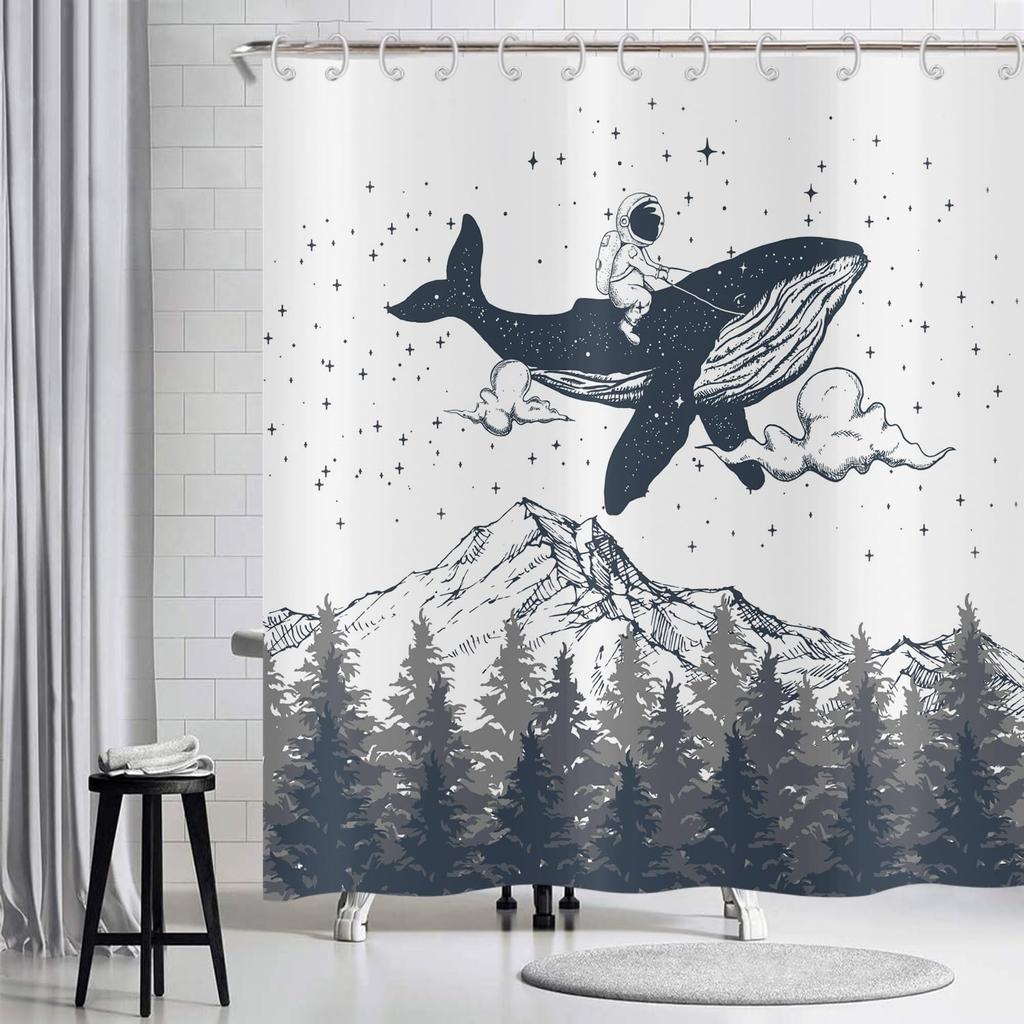 Funny Cute Puppy Animal Pattern Shower Curtain 180x 180cm, Kids Bathroom Decorative Shower Curtain Waterproof