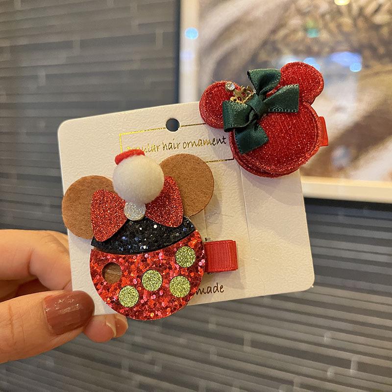 Weihnachts-Minnie-Haarspangen - Niedliche Cartoon-Accessoires für das Weihnachts-Verkleiden von Kindern