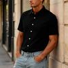 Men's Short Sleeve Button Down Shirt Casual Loose Fit Lightweight Summer Daily Shirt with Collar and Front Button Closure